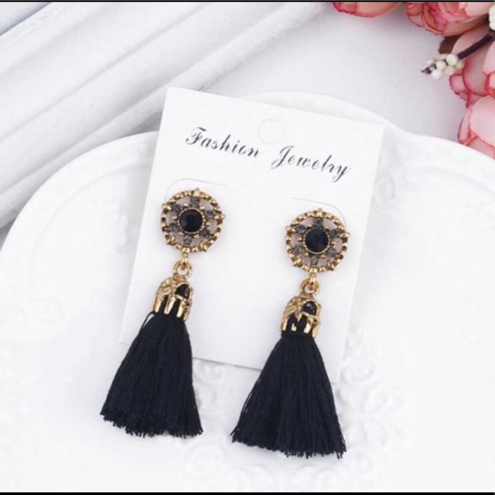 Black Tassel Earrings